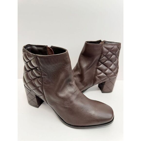 Seychelles Boots Size 9 Brown Leather Block Heel Ankle Booties - Picture 4 of 11